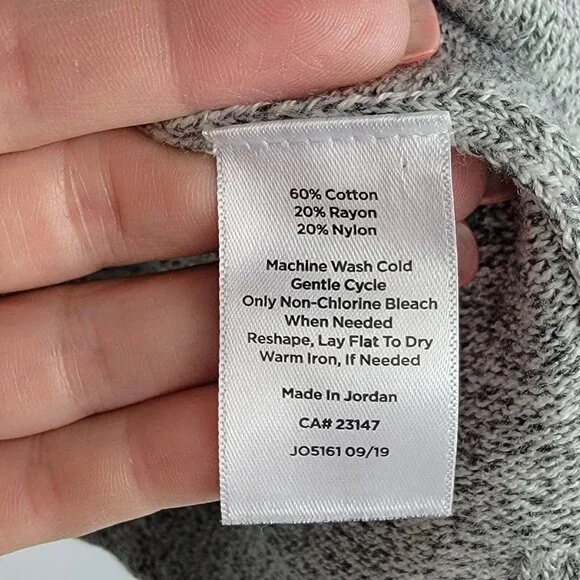 Talbots Womens Pullover Sweater Size XL Gray Cotton Blend Long Sleeve Crew Neck - Picture 8 of 10